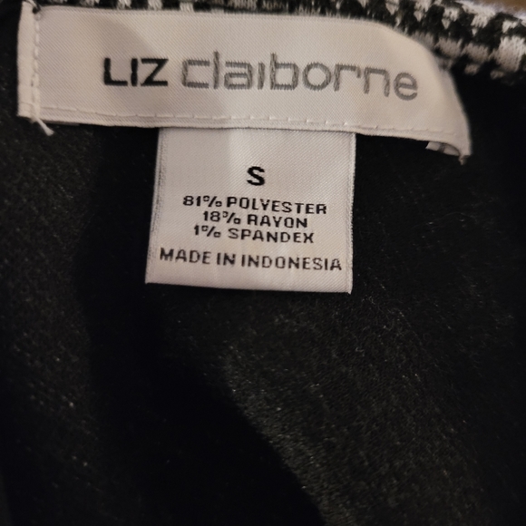 Liz Claiborne Houndstooth Sleeveless Pleated Blouse Top Small - Picture 4 of 4